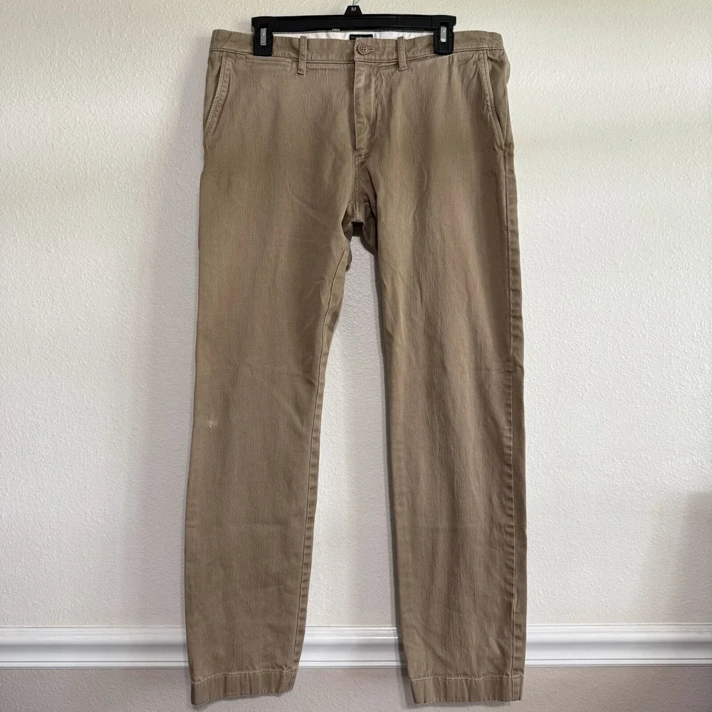 J.Crew 484 Slim-Fit Chino Pants Mens 33X32 Tan Brown Stretch Classic Straight
